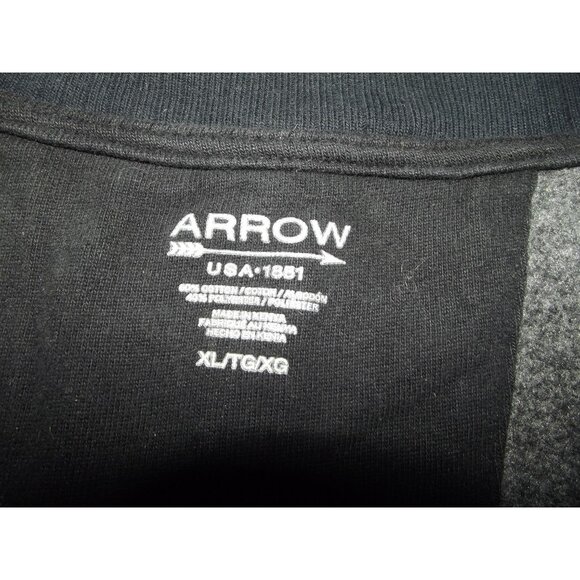 ARROW Pullover Sweatshirt Mens XL Gray Heather Quarter-Zip Sueded Fleece Shirt - Picture 4 of 11
